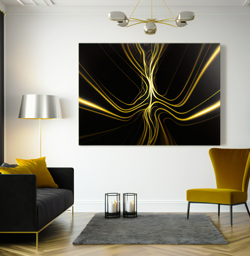 Abstract Gold Light Canvas details-Melriona